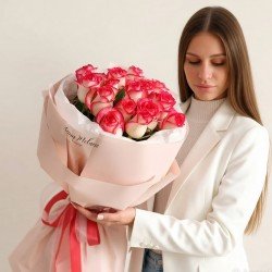 «15 роз Джумелия 65 см»
